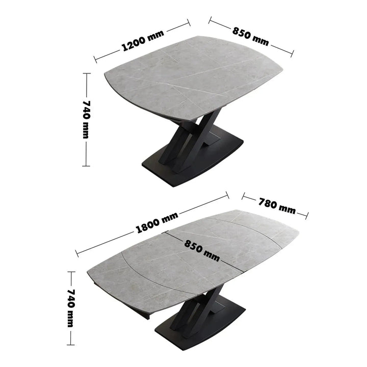 Modern Extendable Sintered Stone Dining Table LUVIA
