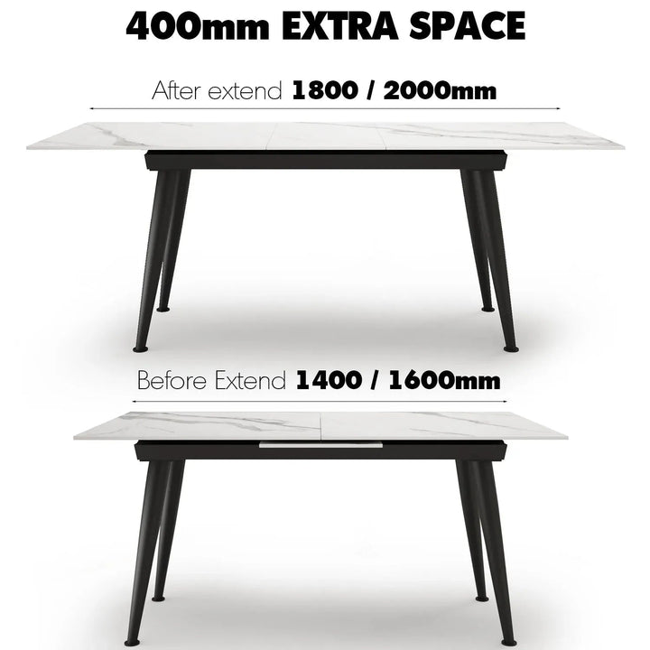 Modern Extendable Sintered Stone Dining Table NIEVE