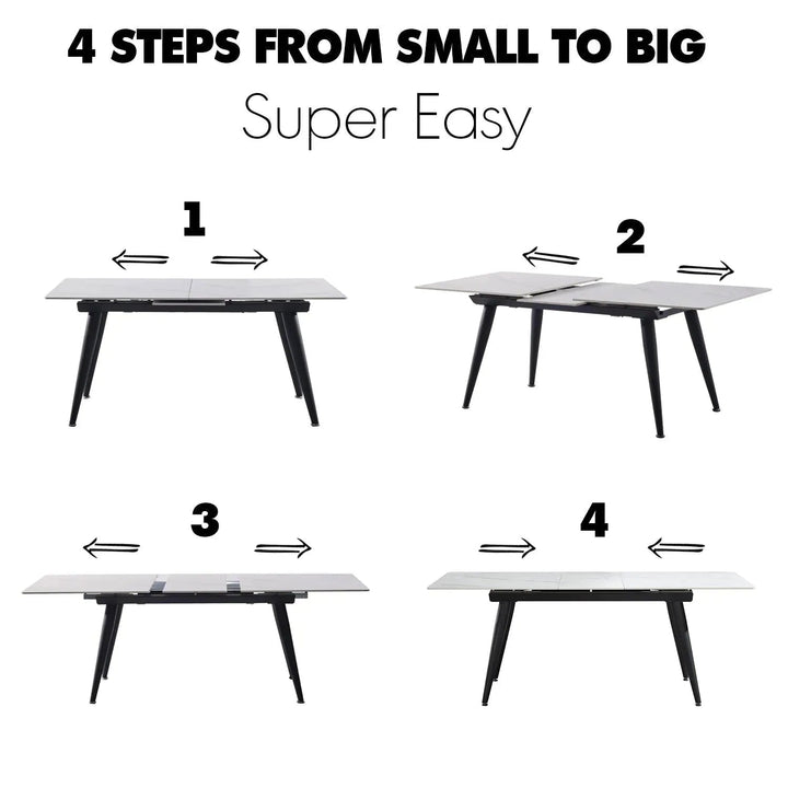 Modern Extendable Sintered Stone Dining Table NIEVE