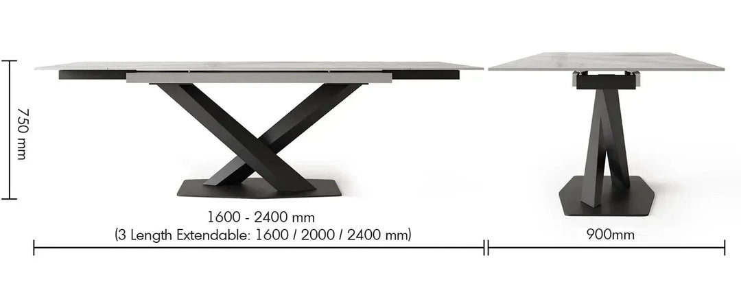 Modern Extendable Sintered Stone Dining Table STRATOS