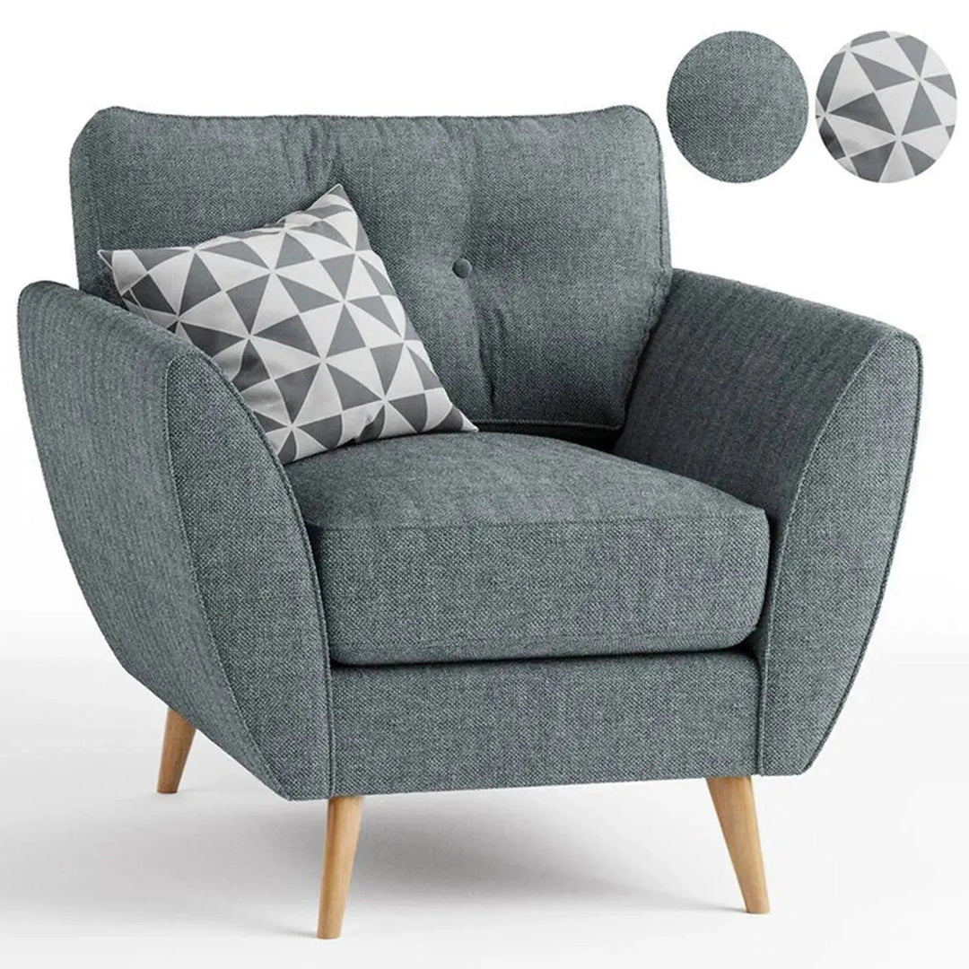 Scandinavian Fabric 1 Seater Sofa HENRI