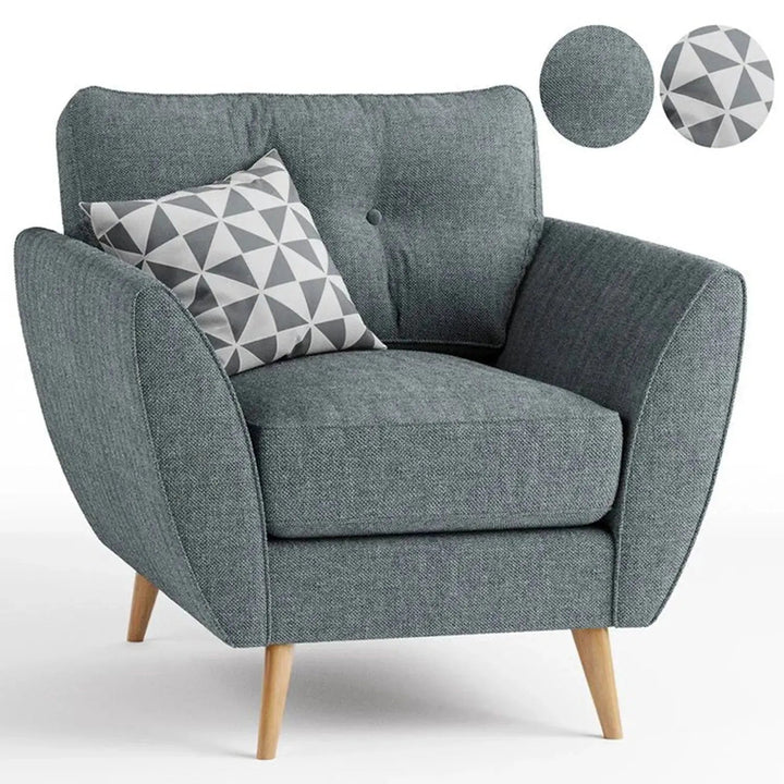 Scandinavian Fabric 1 Seater Sofa HENRI