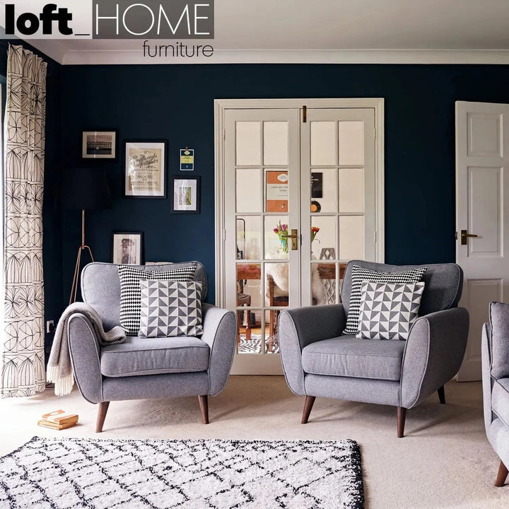 Scandinavian Fabric 1 Seater Sofa HENRI