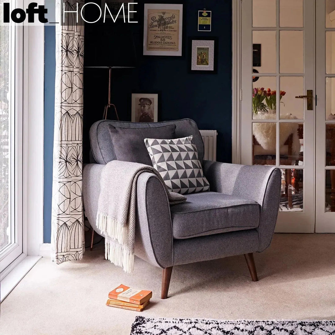 Scandinavian Fabric 1 Seater Sofa HENRI