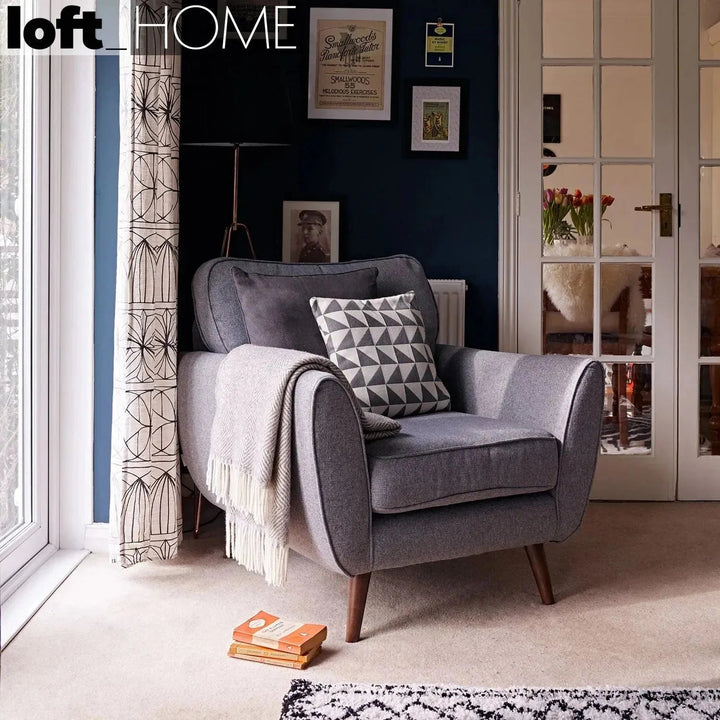 Scandinavian Fabric 1 Seater Sofa HENRI