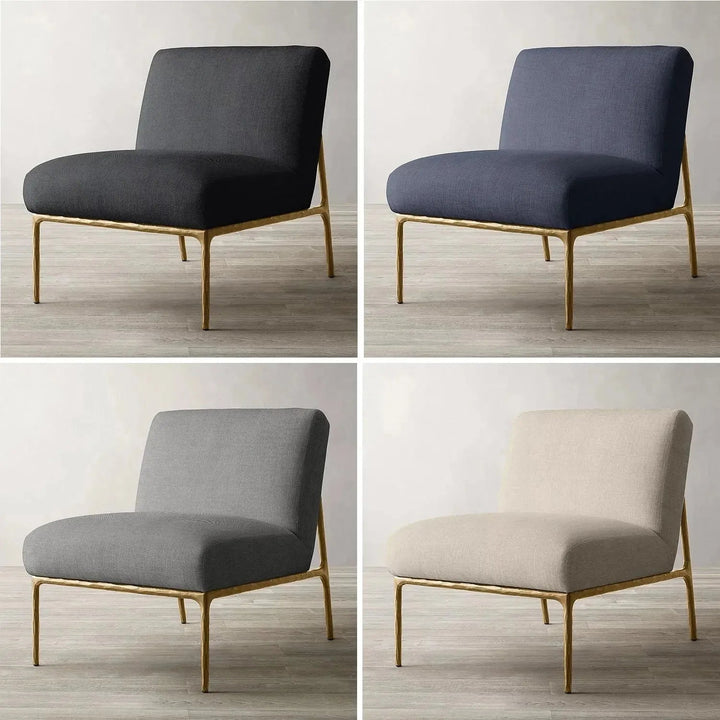 Industrial fabric 1 seater sofa thaddeus armless in still life.