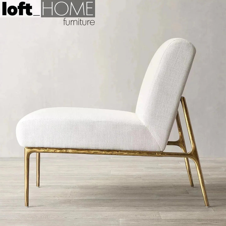 Industrial fabric 1 seater sofa thaddeus armless in close up details.