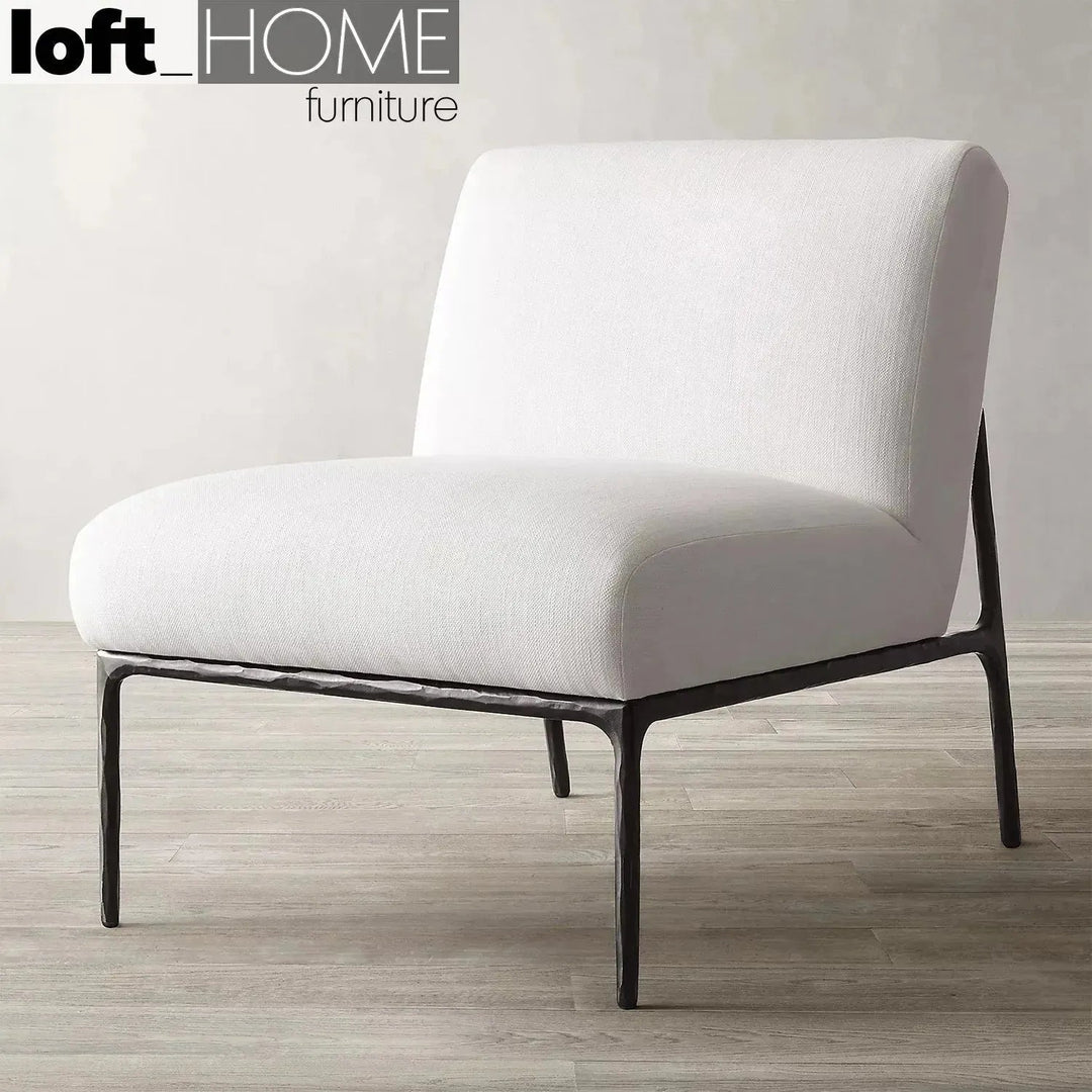 Industrial fabric 1 seater sofa thaddeus armless with context.