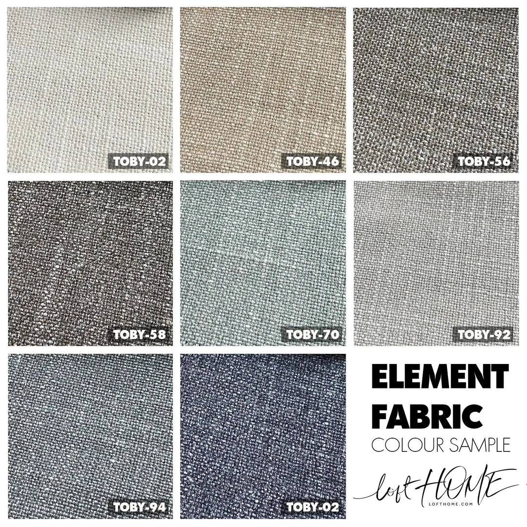 Industrial fabric 1 seater sofa thaddeus slope material variants.