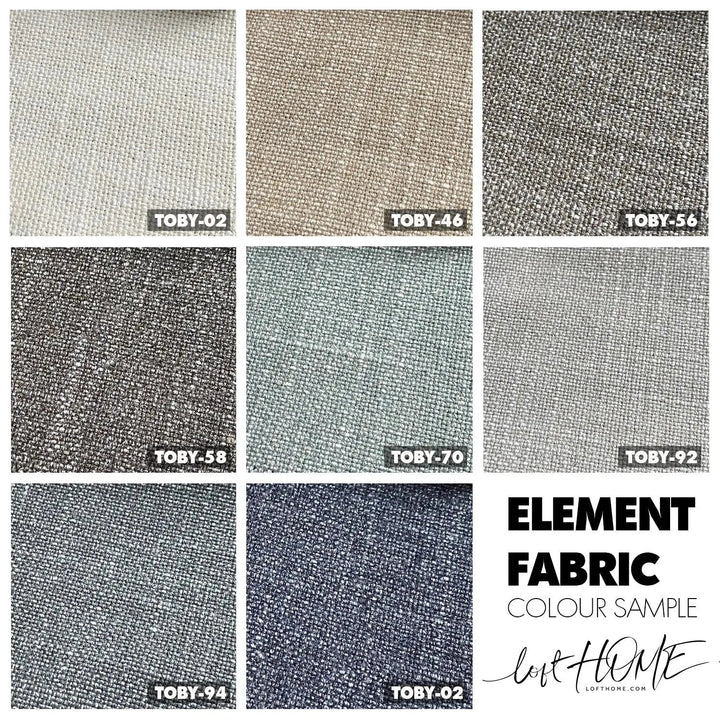 Industrial fabric 1 seater sofa thaddeus slope material variants.
