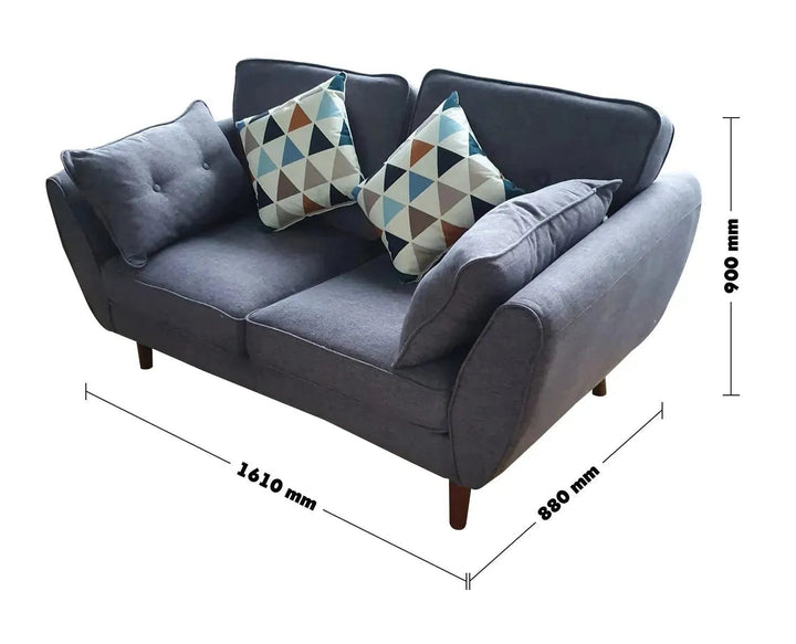 Scandinavian Fabric 2 Seater Sofa HENRI