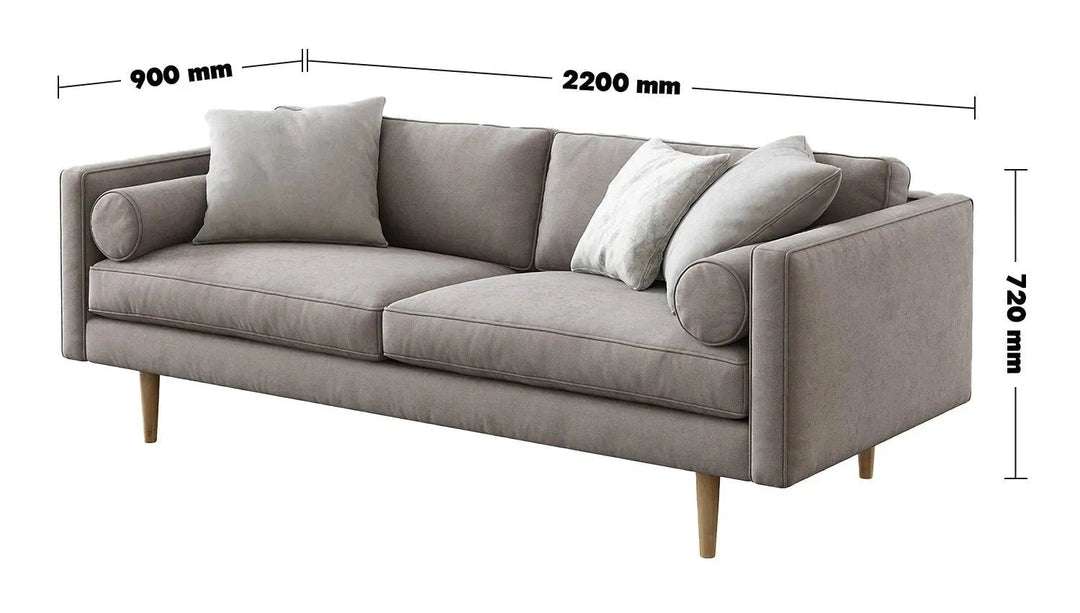 Scandinavian Fabric 3 Seater Sofa MONROE
