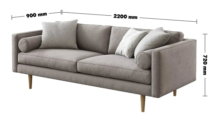 Scandinavian Fabric 3 Seater Sofa MONROE