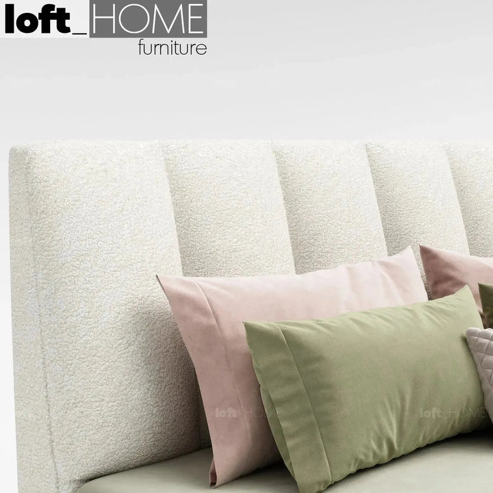 Cream Sheepskin Fabric Bed CORY