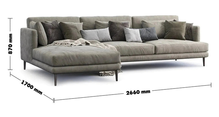 Modern Fabric L Shape Sectional Sofa WILLIAM 3+L