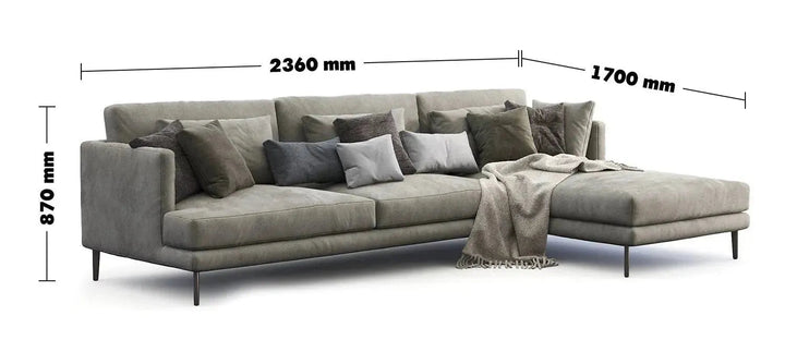 Modern Fabric L Shape Sectional Sofa WILLIAM 2+L