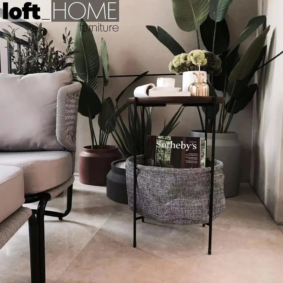 Industrial Fabric Side Table EMME