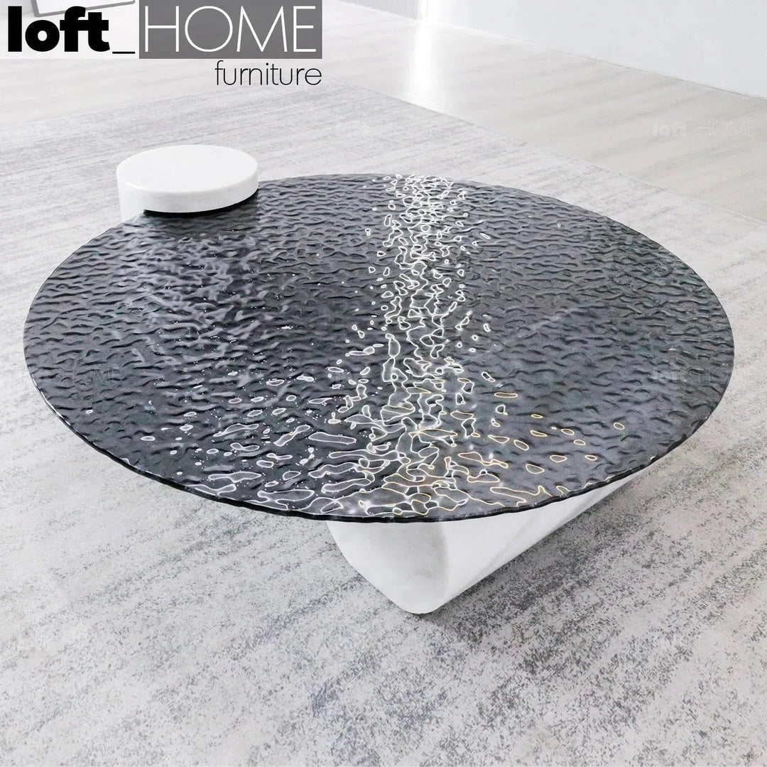 Modern Fused Glass Coffee Table VERRE PARTICULIER MARBLE