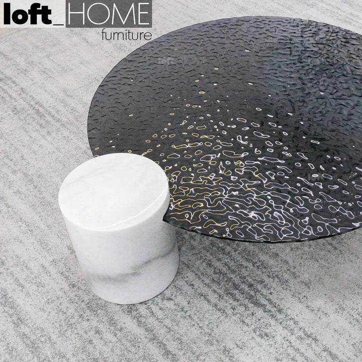 Modern Fused Glass Coffee Table VERRE PARTICULIER MARBLE