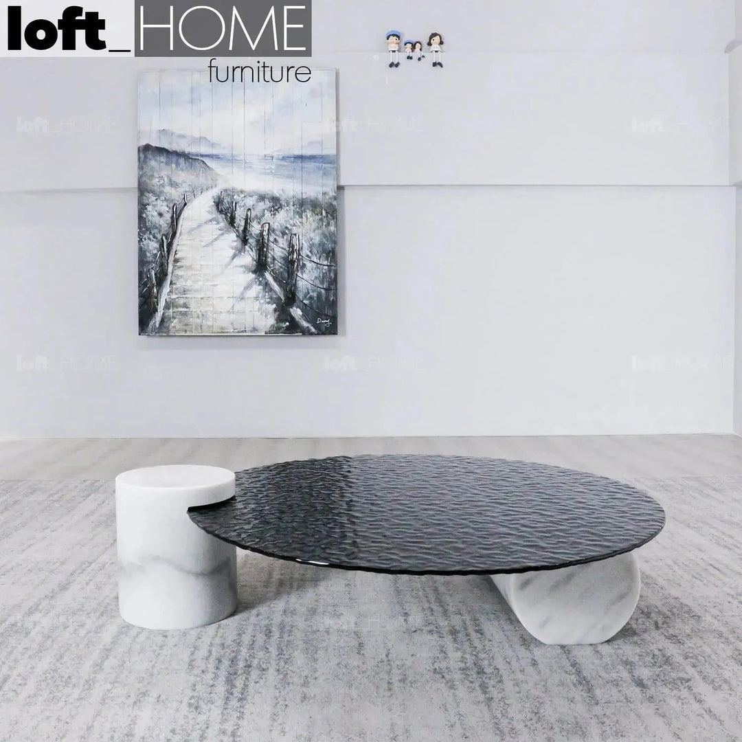 Modern Fused Glass Coffee Table VERRE PARTICULIER MARBLE