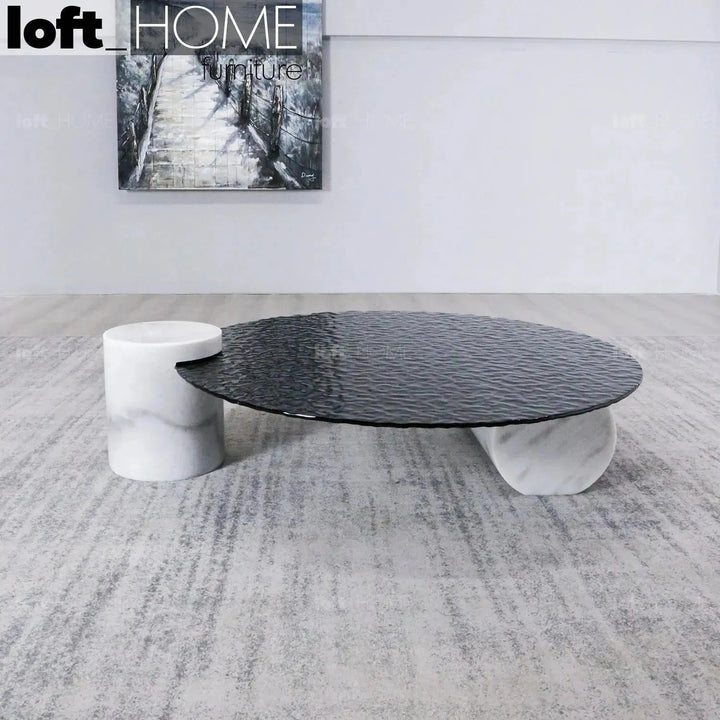 Modern Fused Glass Coffee Table VERRE PARTICULIER MARBLE
