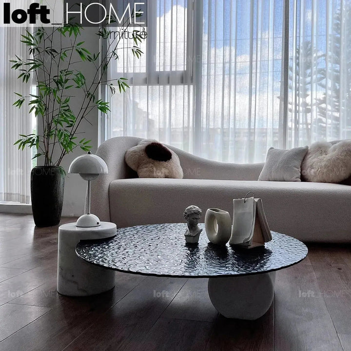 Modern Fused Glass Coffee Table VERRE PARTICULIER MARBLE