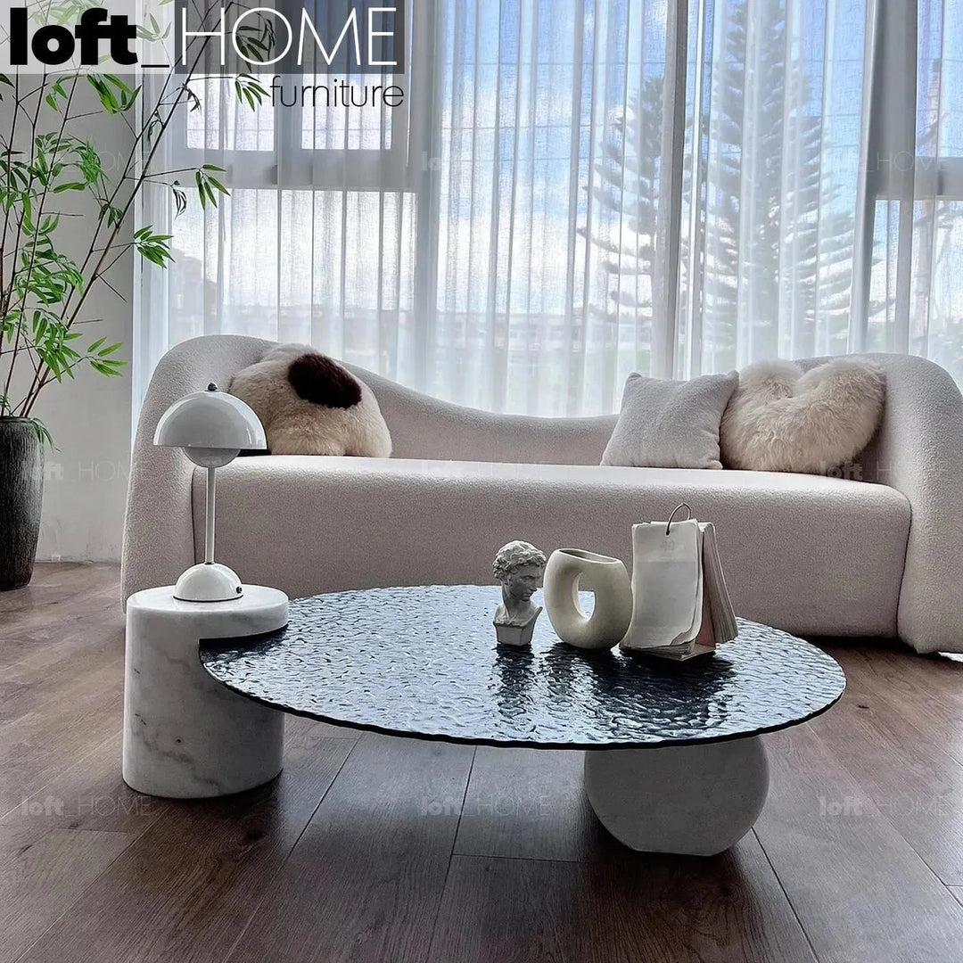 Modern Fused Glass Coffee Table VERRE PARTICULIER MARBLE