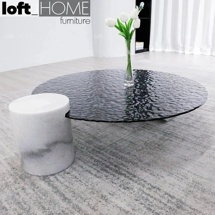 Modern Fused Glass Coffee Table VERRE PARTICULIER MARBLE