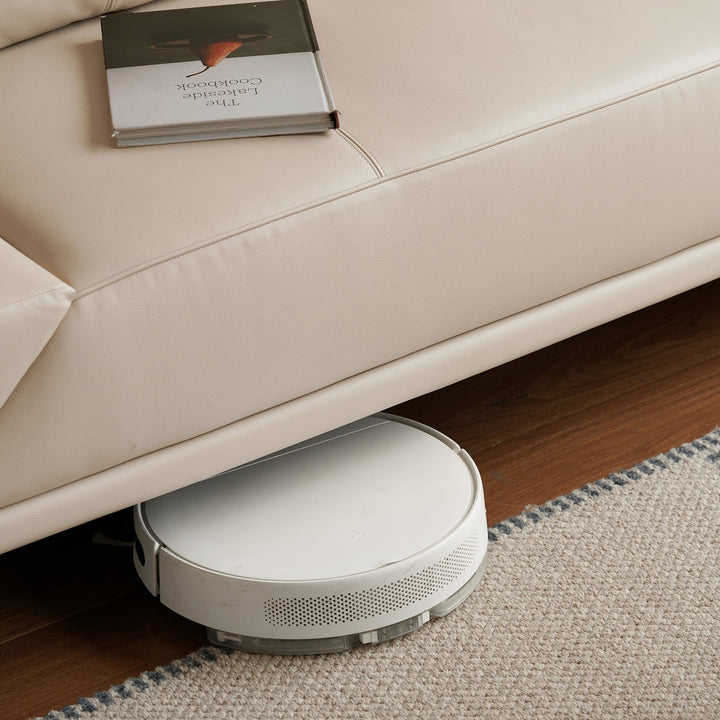 Modern genuine leather 2 seater sofa bed linea in details.