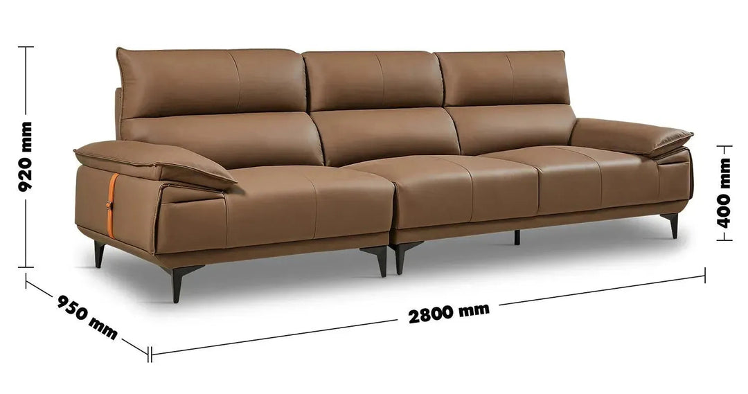 Modern Genuine Leather 3 Seater Sofa KUKA