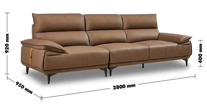 Modern Genuine Leather 3 Seater Sofa KUKA