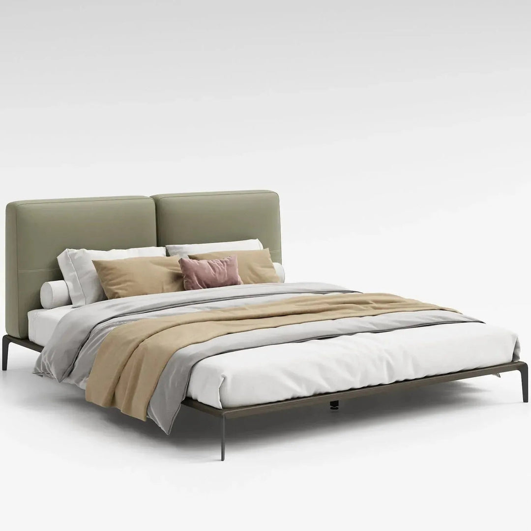Minimalist Genuine Leather Bed ARMELLE