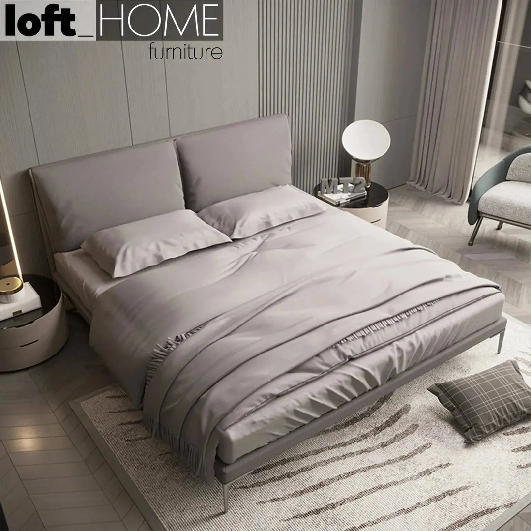 Modern Genuine Leather Bed DEON