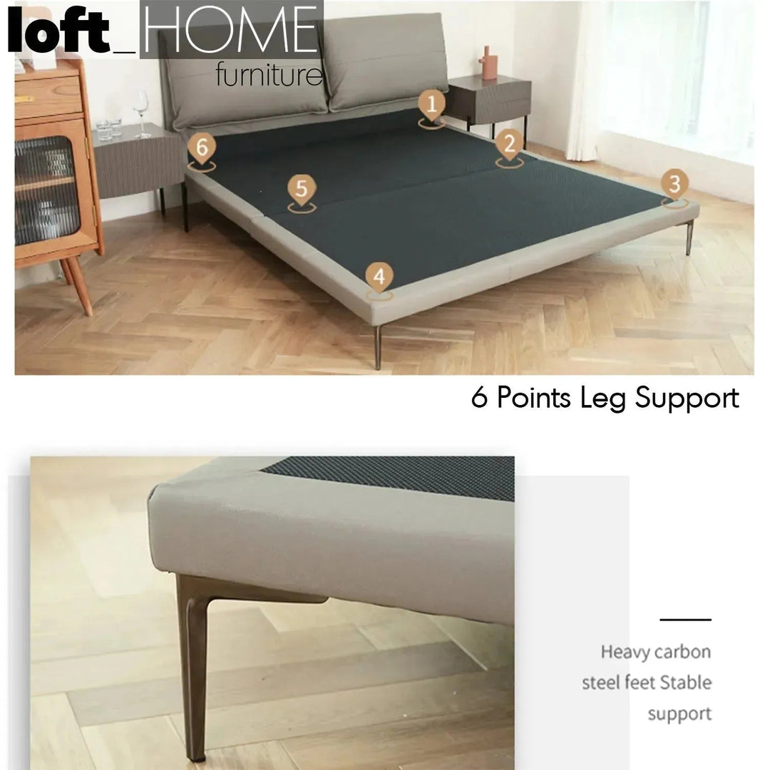 Modern Genuine Leather Bed DEON