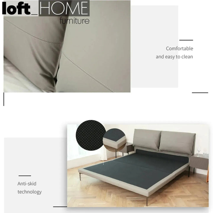 Modern Genuine Leather Bed DEON