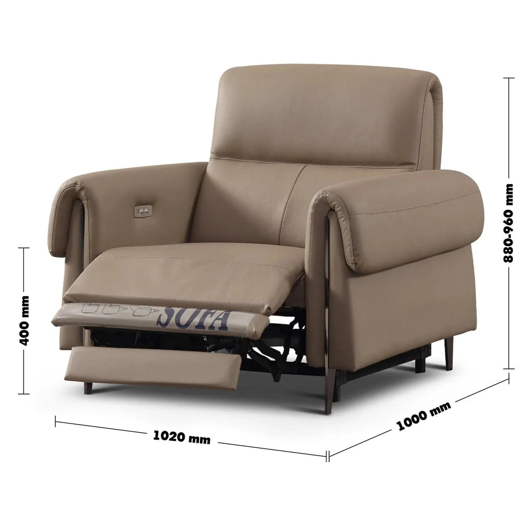 Modern Genuine Leather Electric Recliner 1 Seater Sofa CHEERS