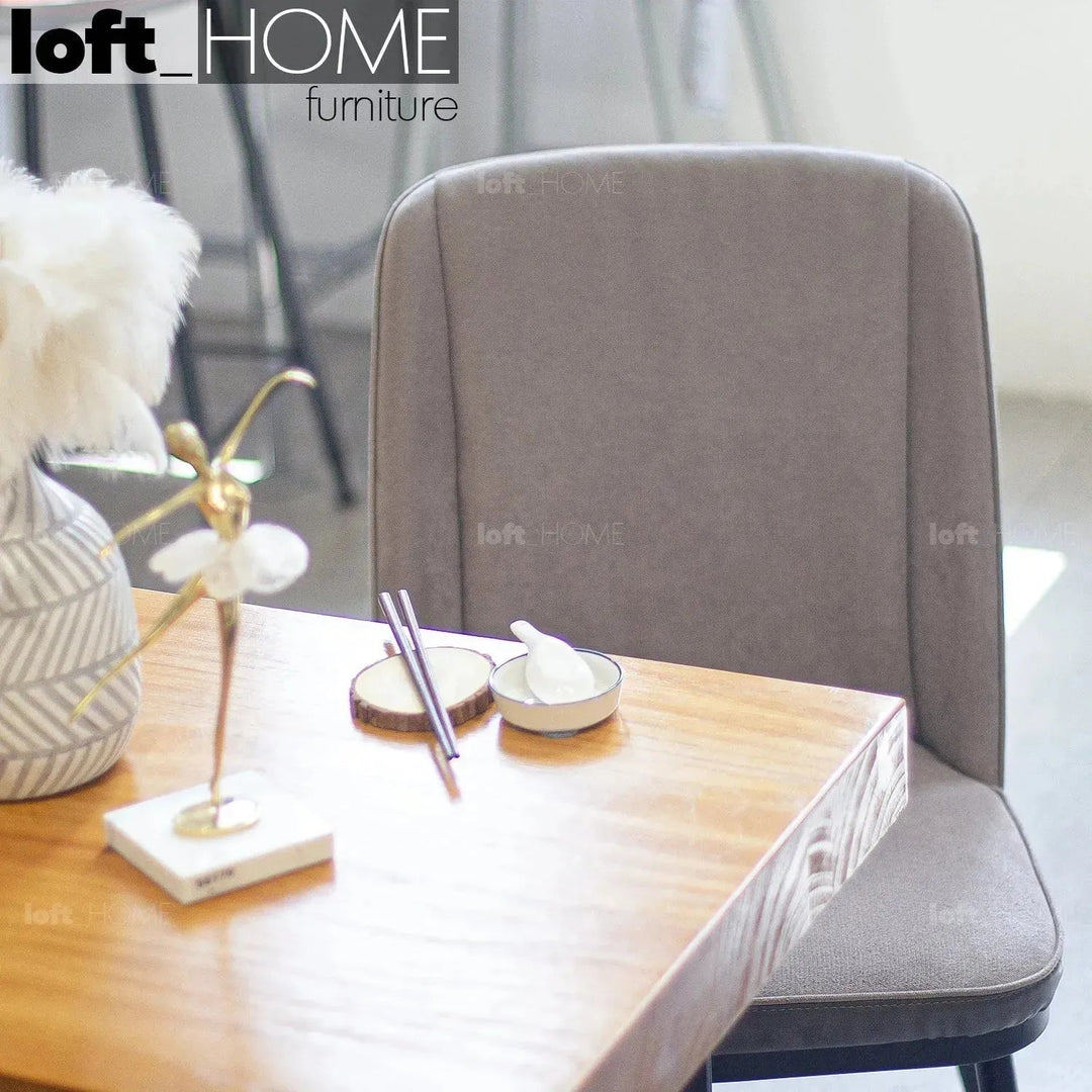 Modern Fabric And Leather Dining Chair METAL MAN N10