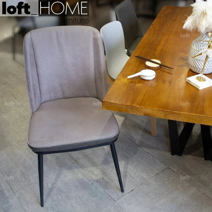Modern Fabric And Leather Dining Chair METAL MAN N10