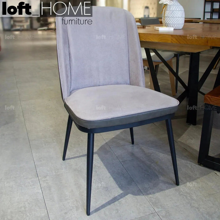 Modern Fabric And Leather Dining Chair METAL MAN N10