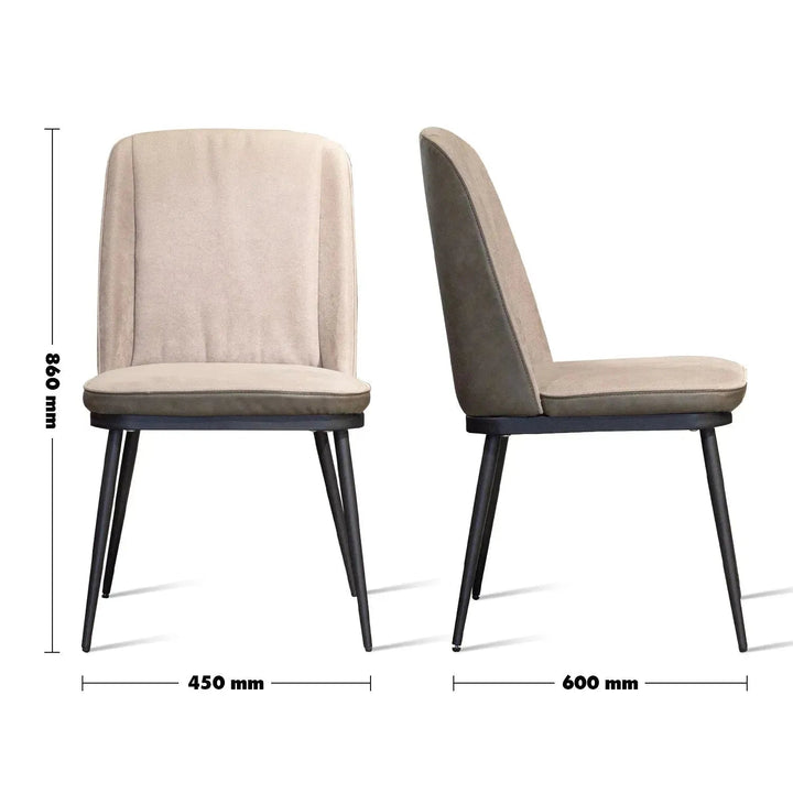 Modern Fabric And Leather Dining Chair METAL MAN N10