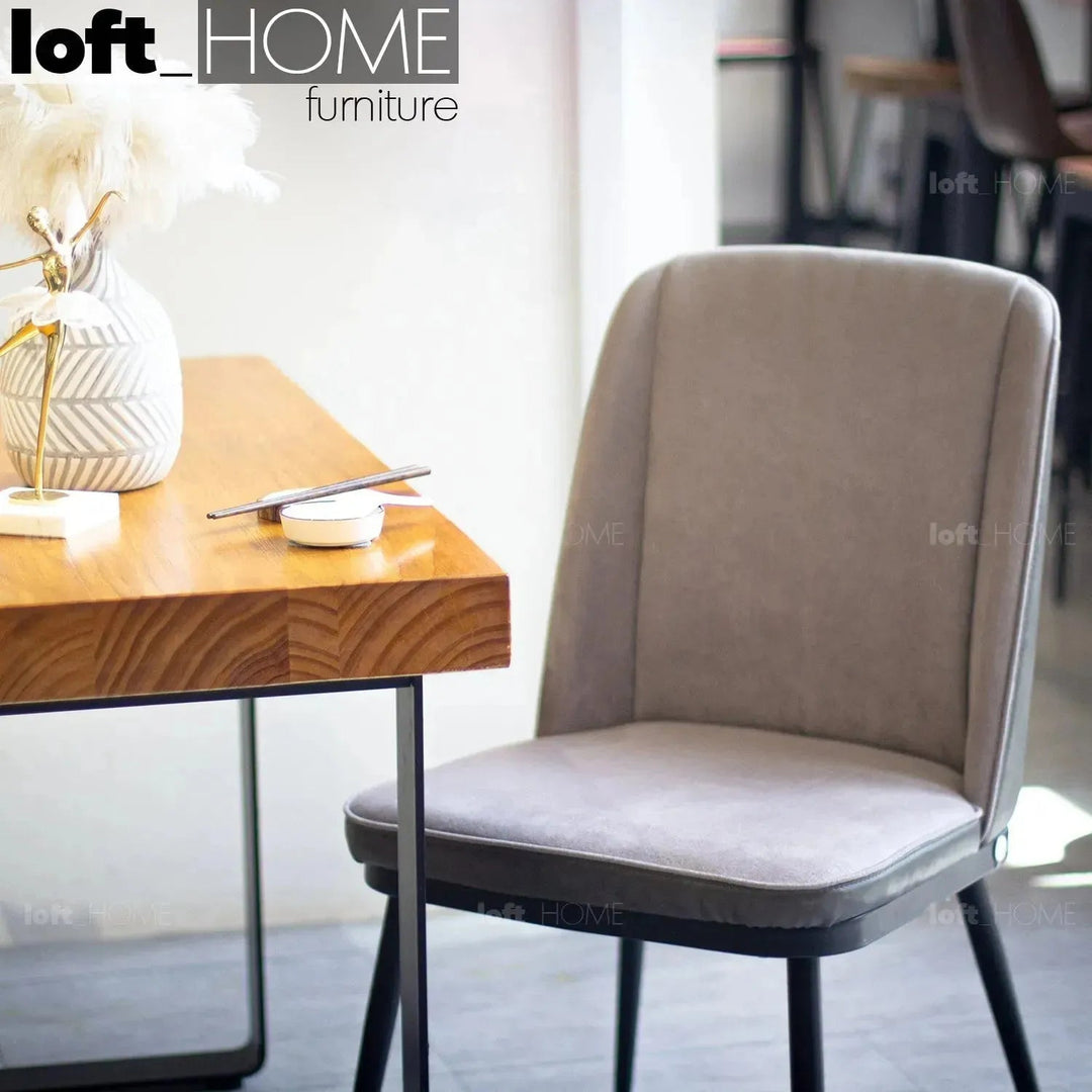 Modern Fabric And Leather Dining Chair METAL MAN N10