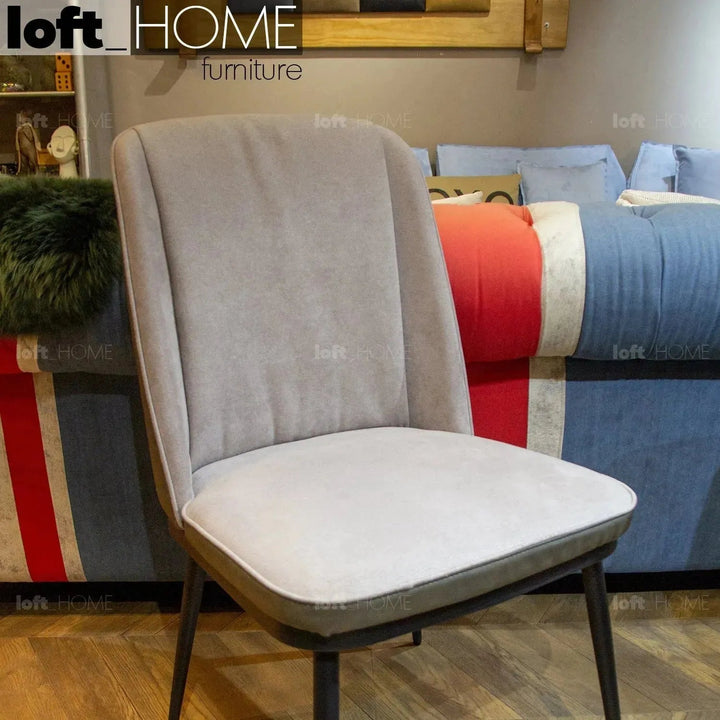 Modern Fabric And Leather Dining Chair METAL MAN N10