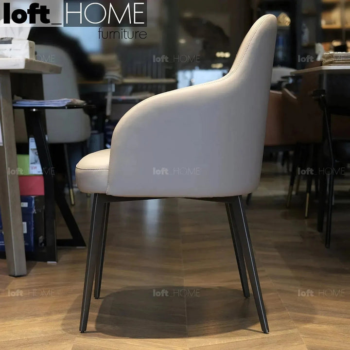 Modern Fabric And Leather Dining Chair METAL MAN N11