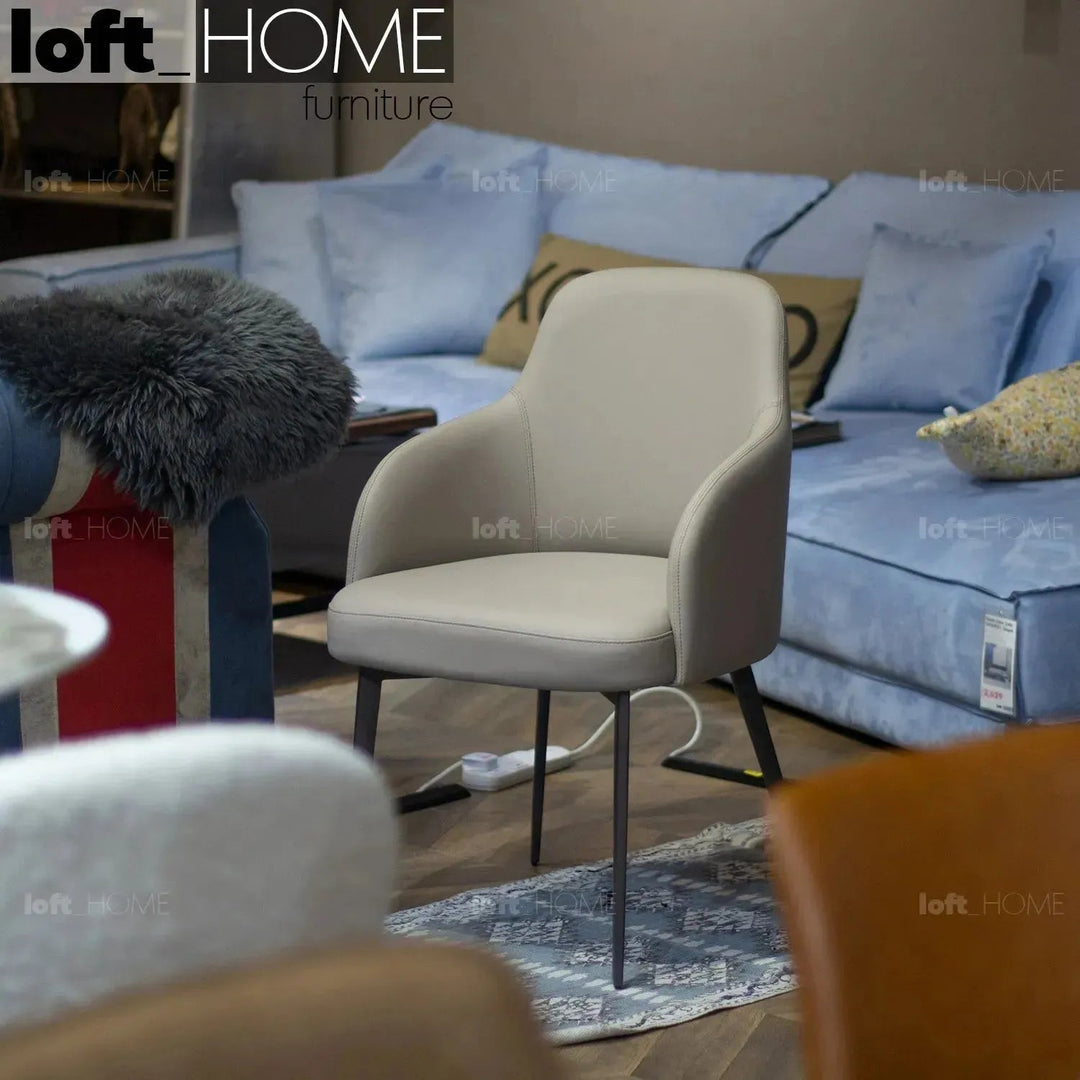 Modern Fabric And Leather Dining Chair METAL MAN N11