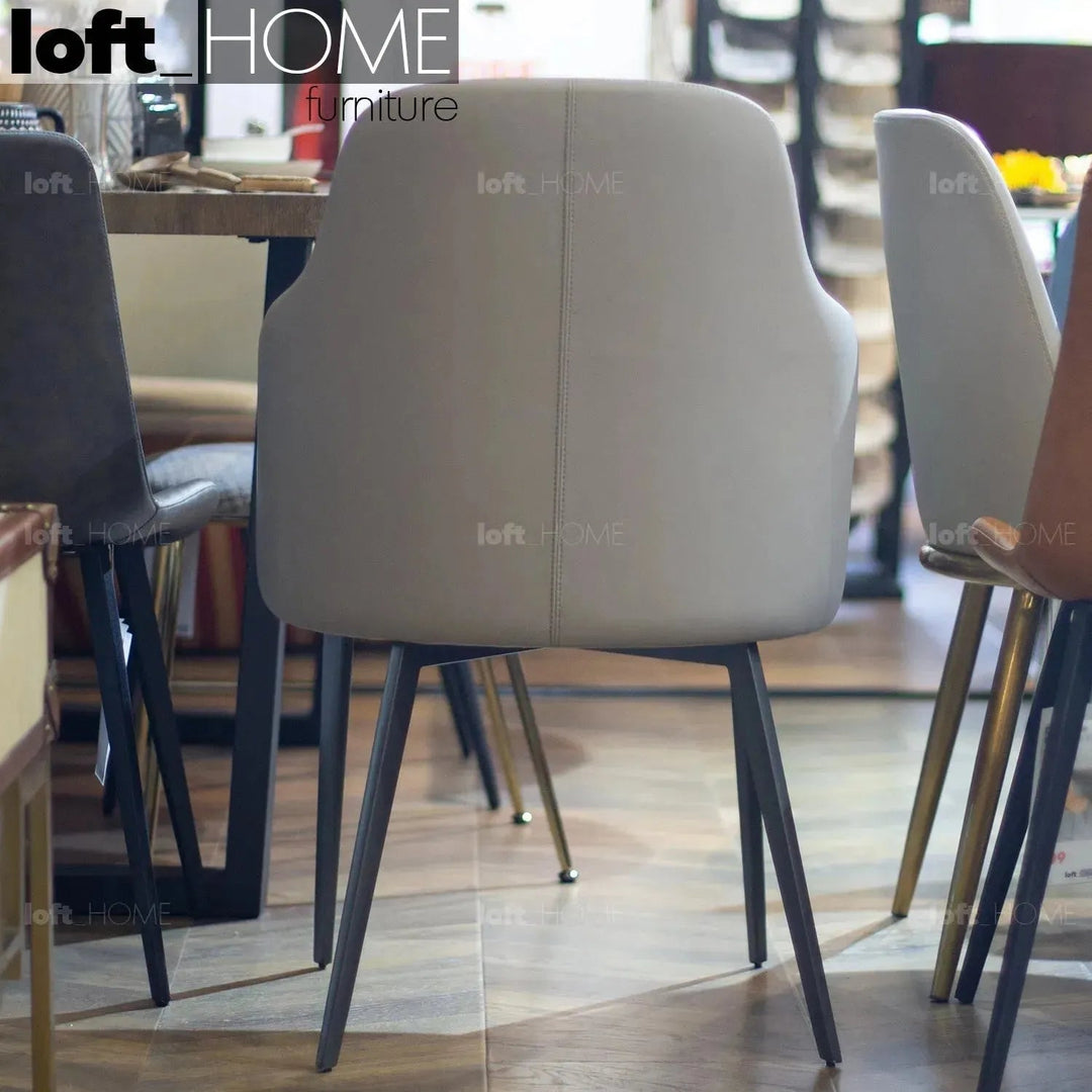 Modern Fabric And Leather Dining Chair METAL MAN N11