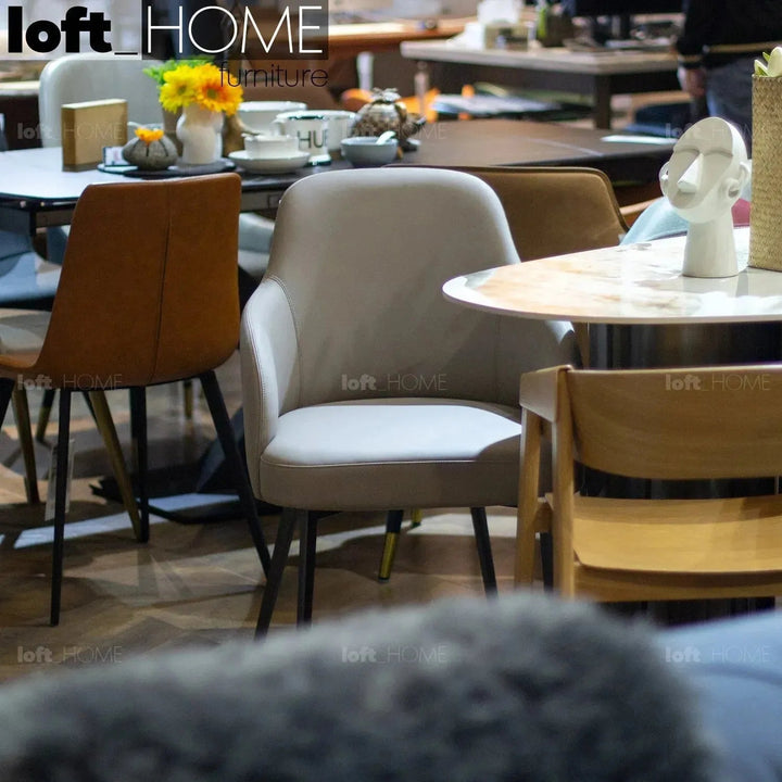 Modern Fabric And Leather Dining Chair METAL MAN N11