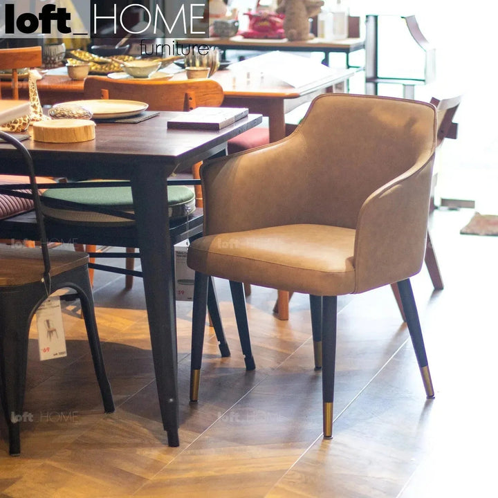 Modern Fabric And Leather Dining Chair METAL MAN N12