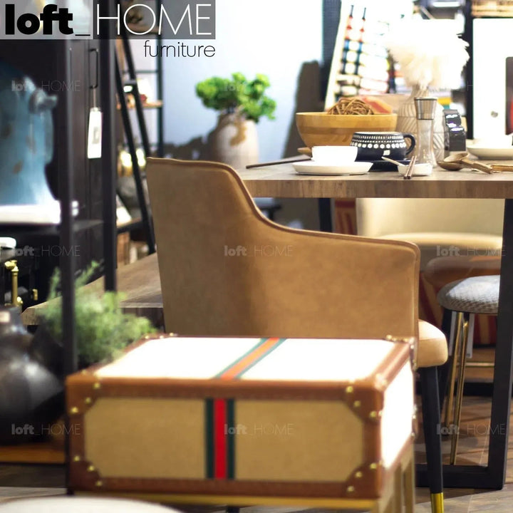 Modern Fabric And Leather Dining Chair METAL MAN N12