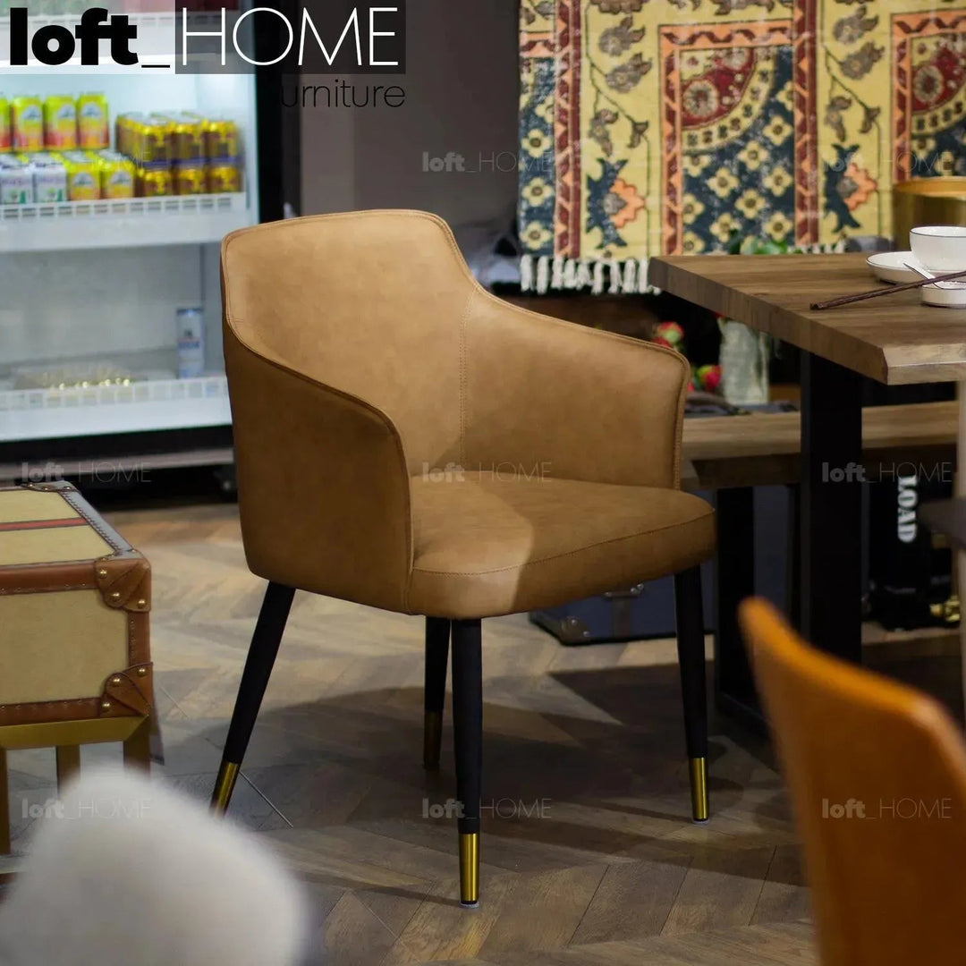 Modern Fabric And Leather Dining Chair METAL MAN N12