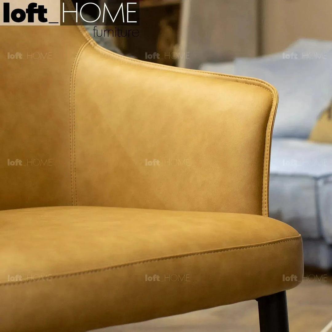 Modern Fabric And Leather Dining Chair METAL MAN N12